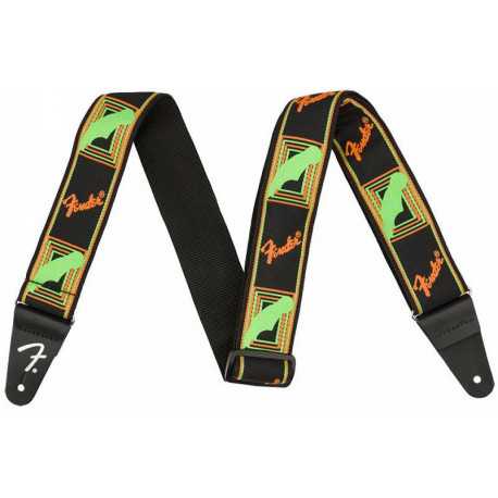 FENDER STRAP NEON MONOGRAMMED GREEN ORANGE