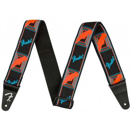 FENDER STRAP NEON MONOGRAMMED BLUE ORANGE