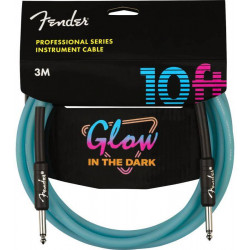 FENDER CABLE PROFESSIONAL SERIES 10' GLOW IN DARK BLUE