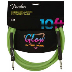 FENDER CABLE PROFESSIONAL SERIES 10' GLOW IN DARK GREEN