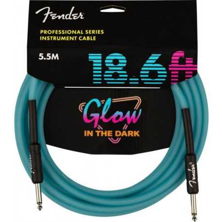 FENDER CABLE PROFESSIONAL SERIES 18.6' GLOW IN DARK BLUE