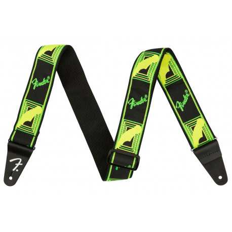 FENDER STRAP NEON MONOGRAMMED GREEN YELLOW