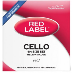 D'ADDARIO Super Sensitive 6107 Red Label Cello String Set - 4/4 Size