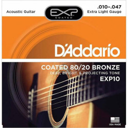 D'ADDARIO EXP10 EXP COATED 80/20 BRONZE EXTRA LIGHT (10-47)