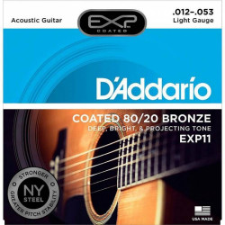 D'ADDARIO EXP11 EXP COATED 80/20 BRONZE REGULAR LIGHT (12-53)
