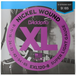 D'ADDARIO EXL120-8 XL NICKEL WOUND 8-STRING SUPER LIGHT (09-65)