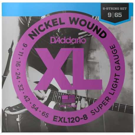 D'ADDARIO EXL120-8 XL NICKEL WOUND 8-STRING SUPER LIGHT (09-65)