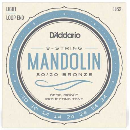 D'ADDARIO EJ62 MANDOLIN 80/20 BRONZE LIGHT (10-34)
