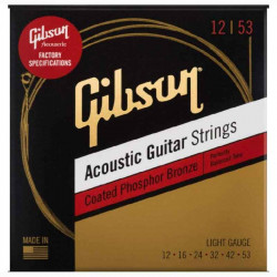 Gibson SAG-CPB12 Coated Phosphor Bronze Acoustic Guitar Strings 12-53 Light