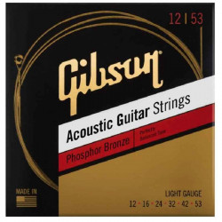 Gibson SAG-PB12 Phosphor Bronze Acoustic Guitar Strings 12-53 Light