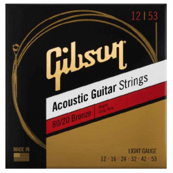 Gibson SAG-BRW12 80/20 Bronze Acoustic Guitar Strings Light