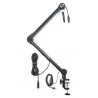 GATOR FRAMEWORKS GFWMICBCBM4000 Professional Desktop Mic Boom Stand with Led Light