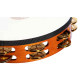 Meinl 10" Headed Wood Tambourine, Dual Row, Brass Jingles (Meinl TAH2B-AB)