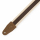LEVY'S MC2CG-NAT-DBR Cotton Combo Guitar Strap – Natural Cotton with Dark Brown Leather Strip
