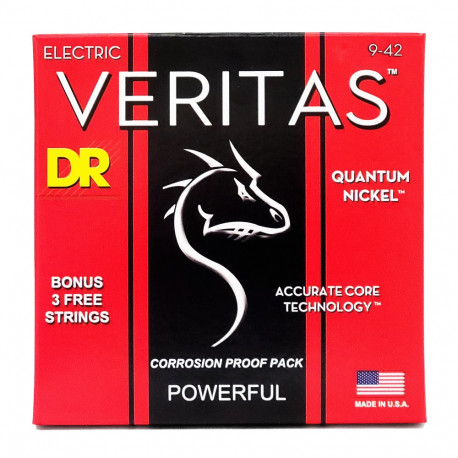 DR Strings VERITAS Coated Core Electric Guitar Strings - Light (9-42)