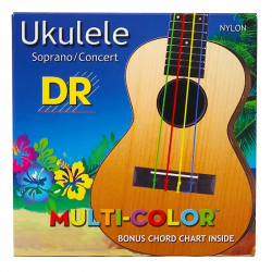 DR Strings MULTI-COLOR Ukulele Soprano/Concert