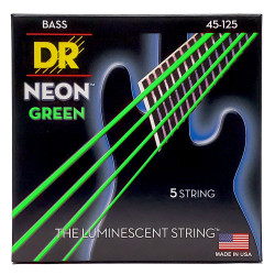 DR Strings NEON Green Bass - Medium - 5 String (45-125)