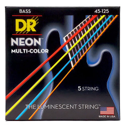 DR Strings NEON Multi-Color Bass - Medium - 5 String (45-125)
