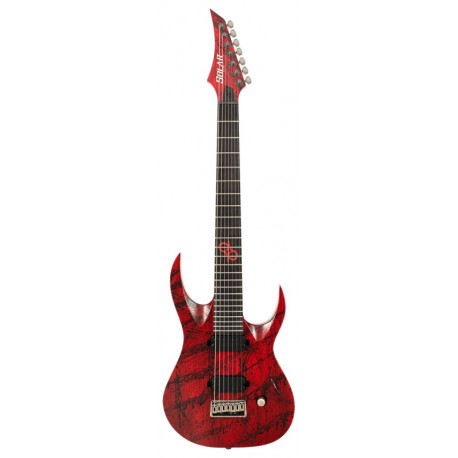 SOLAR GUITARS A2.7CANIBALISMO+ BLOOD RED OPEN PORE W/BLOOD SPLATTER