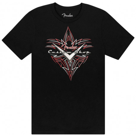 FENDER T-SHIRT CUSTOM SHOP PINSTRIPE BLACK XL