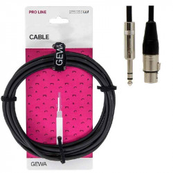 GEWA Alpha Audio Line Stereo Jack 6,3 мм/XLR(f) 3м (190.718)