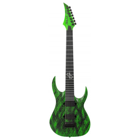 SOLAR GUITARS A2.7GN CANIBALISMO+ GREEN NEON OPEN PORE MATTE