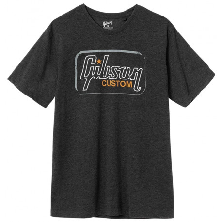 GIBSON AT T-SHIRT GIBSON CUSTOM, HEATHERED GREY, XL