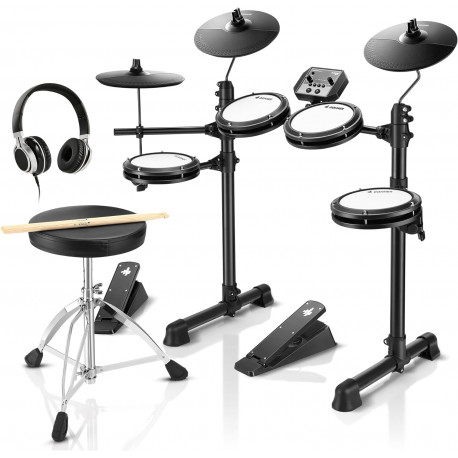 DONNER MUSIC DED-80 5 DRUMS 3 CYMBALS WITH DRUM THRONE/ STICKS/ HEADPHONE/ AUDIO CABLE