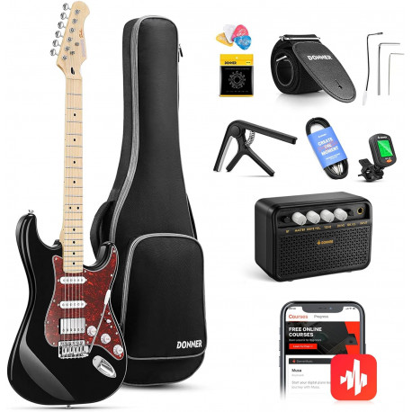 DONNER MUSIC DST-152 ELECTRIC GUITAR KIT BLACK