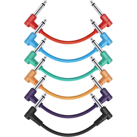 Donner Music Donner Music 6 Inch Guitar Patch Cable Colored cable 6-Pack