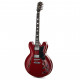 DONNER MUSIC DJP-1000 SEMI-HOLLOW ELECTRIC GUITAR CHERRY EC1381