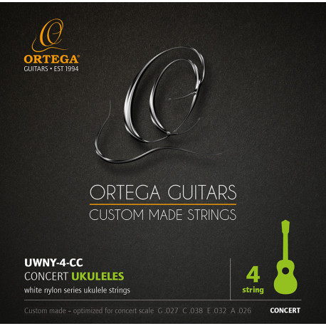 Ortega Custom White Nylon UWNY-4-CC