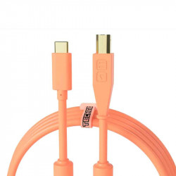 ﻿DJ Techtools Chroma Cables USB-C to USB-B (Neon Orange)