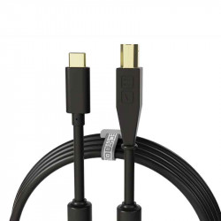 ﻿DJ Techtools Chroma Cables USB-C to USB-B (Black)