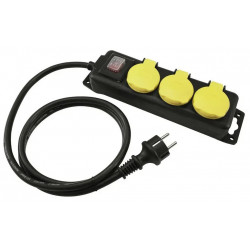 EUROLITE Distributor 3-fold IP44 bk 1.5m  (30240115)