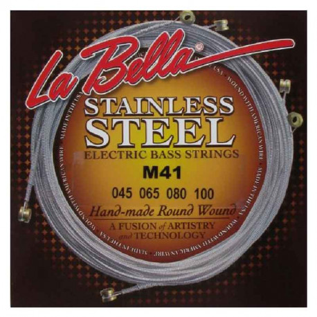 La Bella Stainless Steel Round Wound M41, 45-100