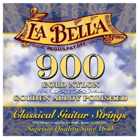La Bella Elite Gold Nylon Polished 900 Medium Tension