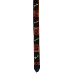 FENDER 2' MONOGRAMMED BLACK/YELLOW/RED STRAP