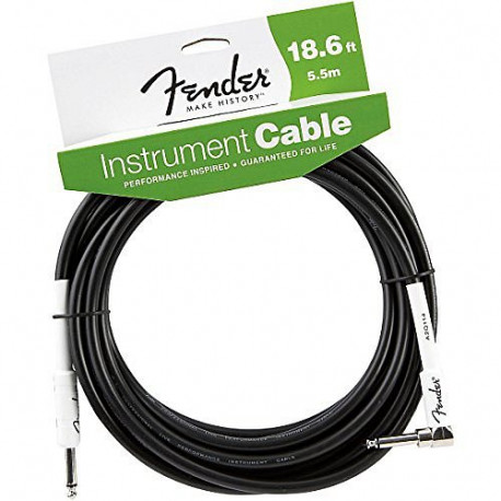 FENDER PERFORMANCE INSTRUMENT CABLE 10' ANGLED BK