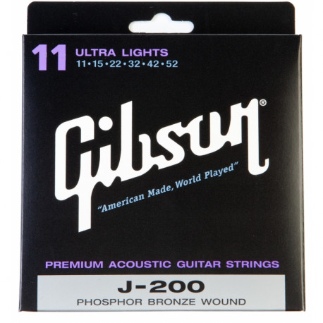 GIBSON SAG-J200UL PREMIUM PHOS BRONZE .011-.052