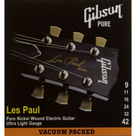 GIBSON SEG-LP9 LES PAUL PURE NICKEL WOUND .009-.042