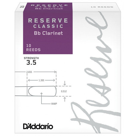 D`ADDARIO DCT1035 Reserve Classic Bb Clarinet 3.5 - 10 Box