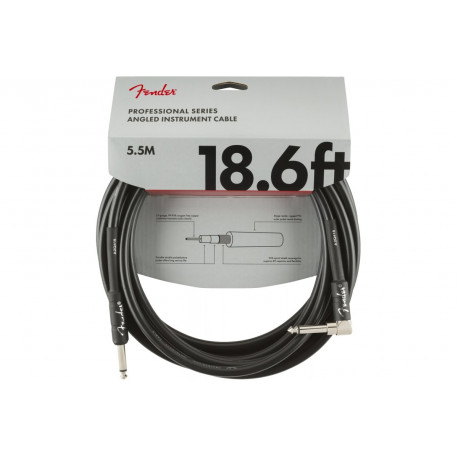 FENDER CABLE PROFESSIONAL SERIES 18.6' ANGLED BLACK