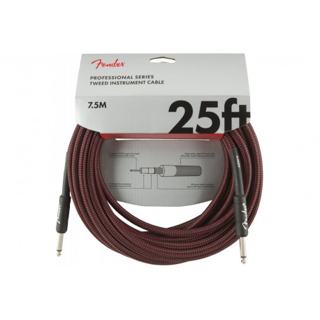 FENDER CABLE PROFFESIONAL SERIES 25' RED TWEED