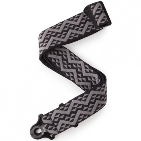 D`ADDARIO 50BAL03 Auto Lock Guitar Strap (Black Padded Geometric)