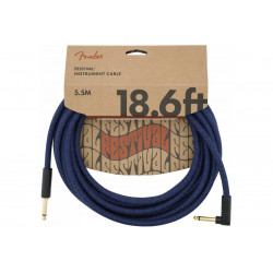 FENDER 18.6' ANGLED FESTIVAL INSTRUMENT CABLE PURE HEMP BLUE DREAM