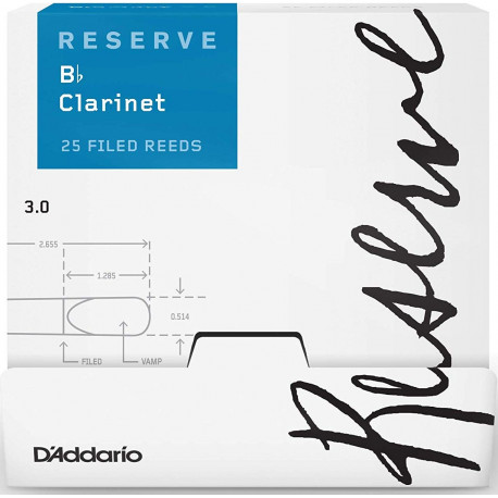D`ADDARIO DCR0130-B25 Reserve Bb Clarinet 3.0 - 25 Box
