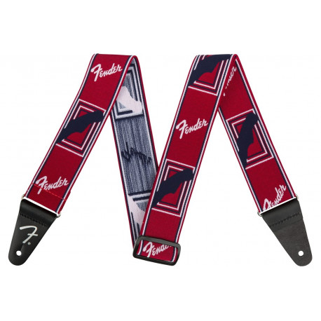 FENDER 2" WEIGHLESS MONOGRAMMED STRAP RED/WHITE/BLUE