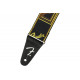 FENDER 2" WEIGHLESS MONOGRAMMED STRAP BLACK/YELLOW/BROWN