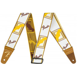 FENDER 2" WEIGHLESS MONOGRAMMED STRAP WHITE/BROWN/YELLOW